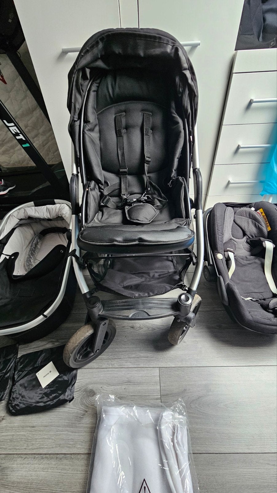 Mutsy Transit 3-in-1 Combiwagen met Nieuwe Accessoires, Ophalen, Gebruikt, Met autostoeltje, Combiwagen