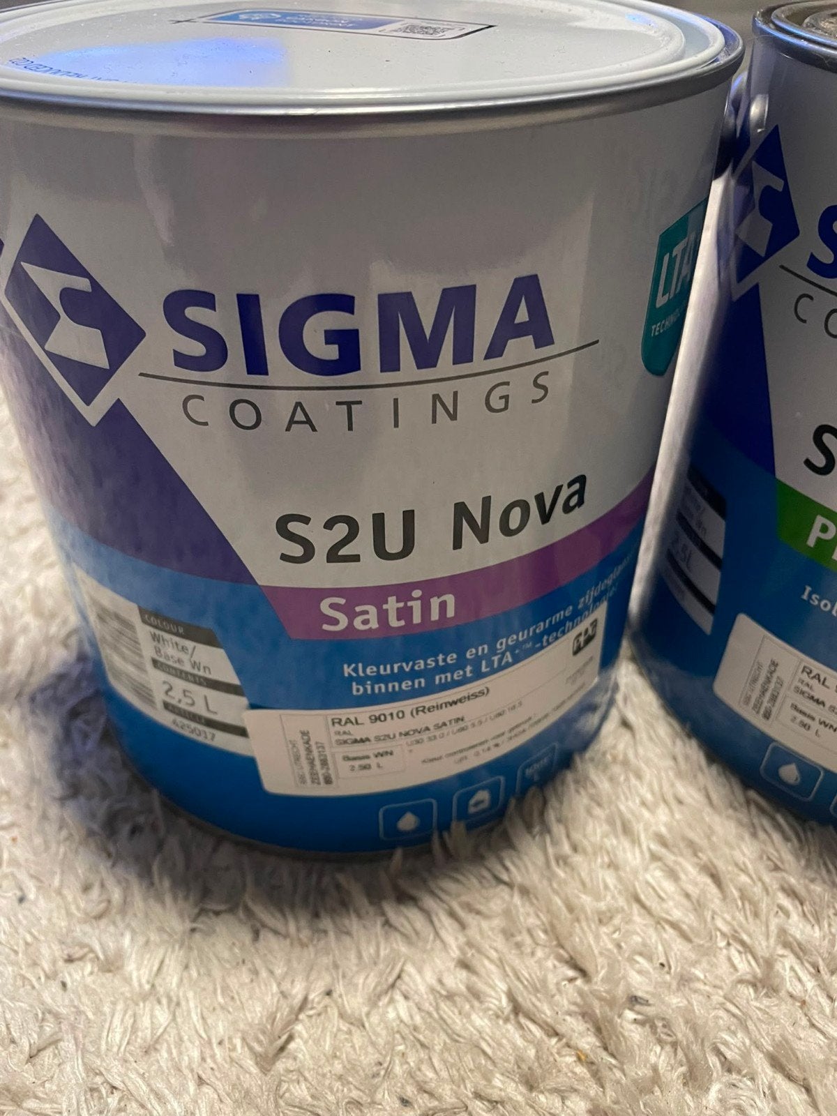 Sigma S2U Nova Satin RAL 9010 Binnenverf 2,5L, Ophalen of Verzenden, Nieuw, Overige typen