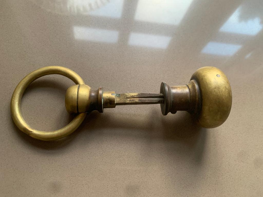 Antieke messing deurgreepknop, Antiek en Kunst, Antiek | Gereedschap en Instrumenten, Ophalen of Verzenden