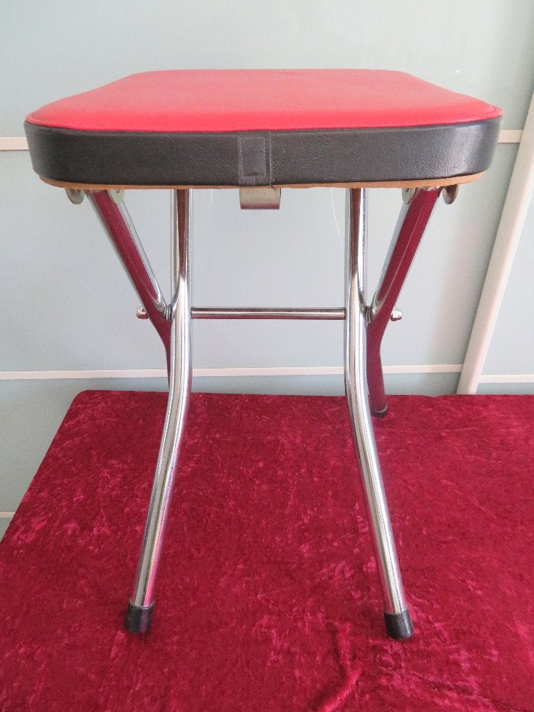 Vintage opklapbaar KRUKJE, Ophalen, Zo goed als nieuw, Staal