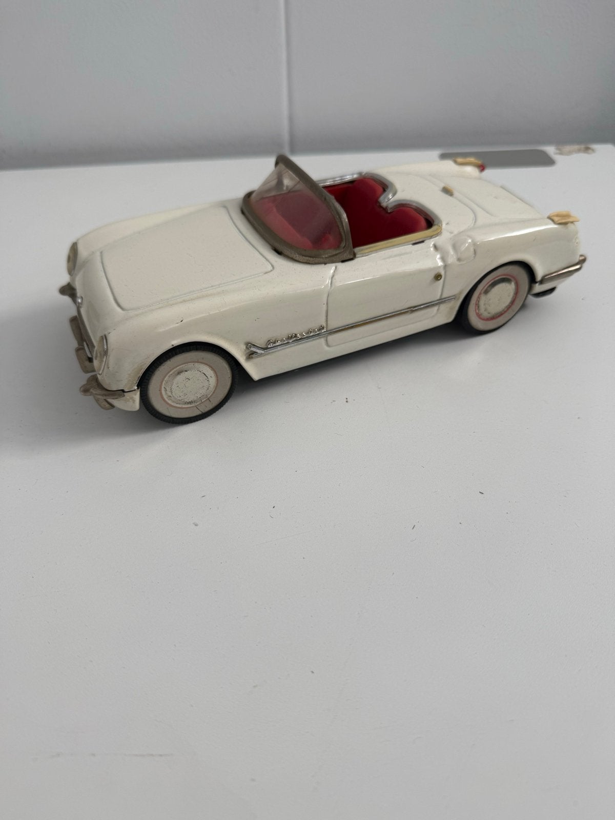 Vintage Witte Corvette Speelgoedauto - Metaal, Ophalen, Gebruikt, ., .