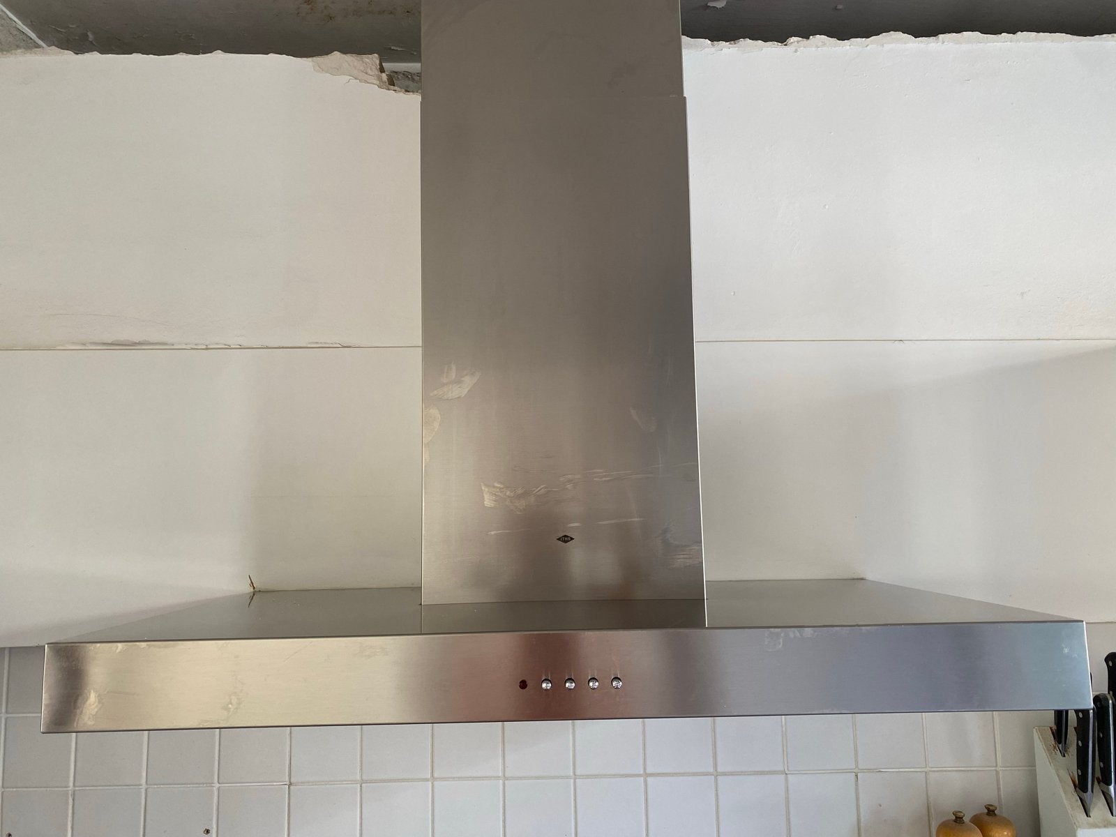 Itho Afzuigkap RVS - 90cm Vlakschermkap, Ophalen, Gebruikt, Inbouw, Vlakschermkap