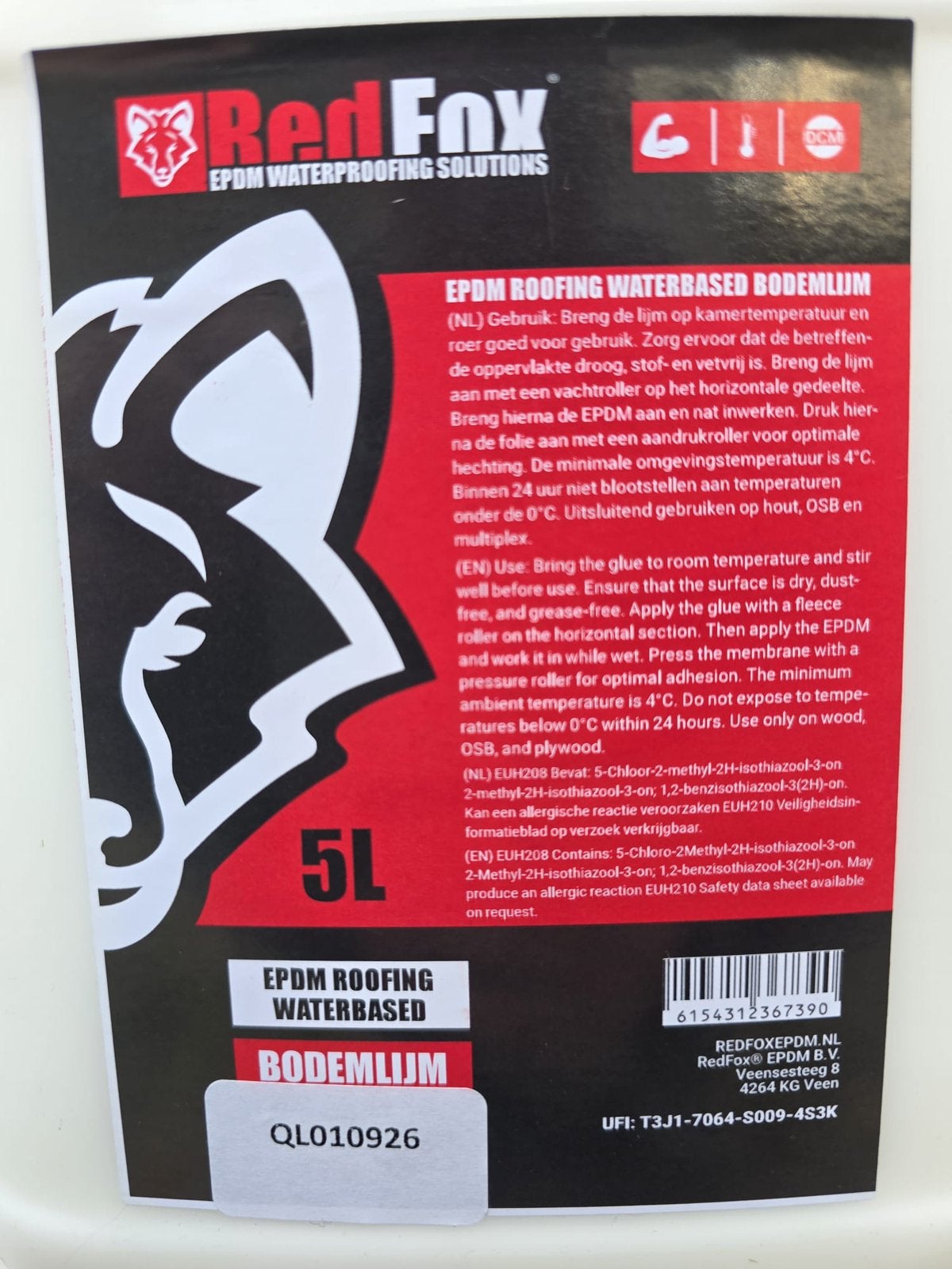 nieuwe RedFox EPDM Roofing Waterbased Bodemlijm, Ophalen