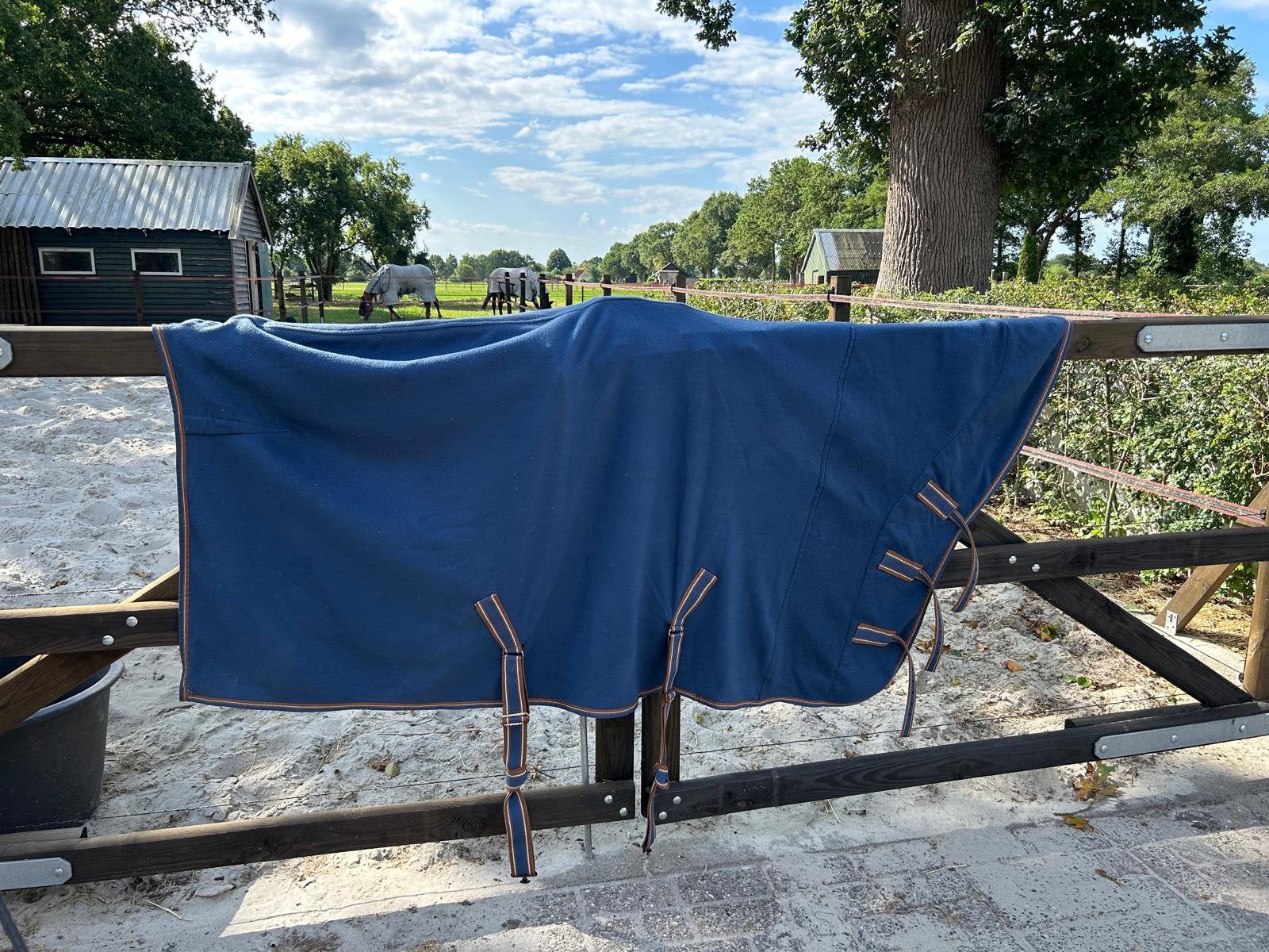 fijne premiere zweetdeken met halve hals, 175cm, Gebruikt, Cob (M), Zweetdeken, Blauw