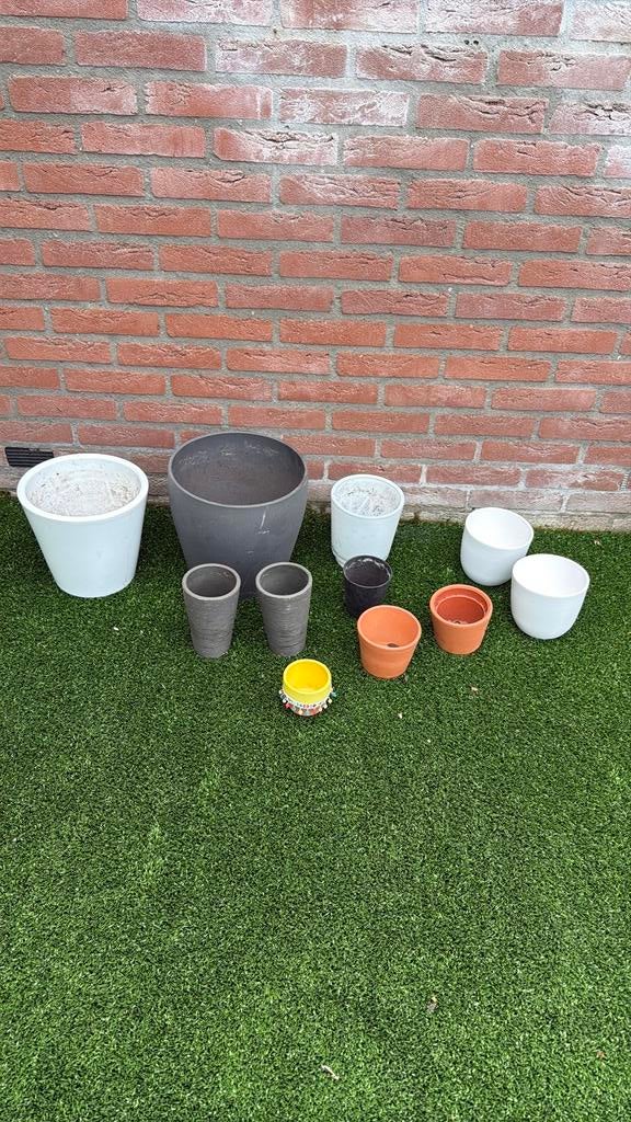 Bloempotten, Tuin en Terras, Rond, Ophalen of Verzenden, Zo goed als nieuw, Aardewerk