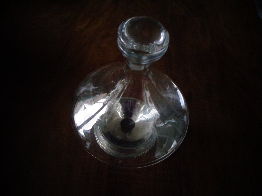 Crystal Al Piombo karaf in verzilverde standaard, Ophalen of Verzenden