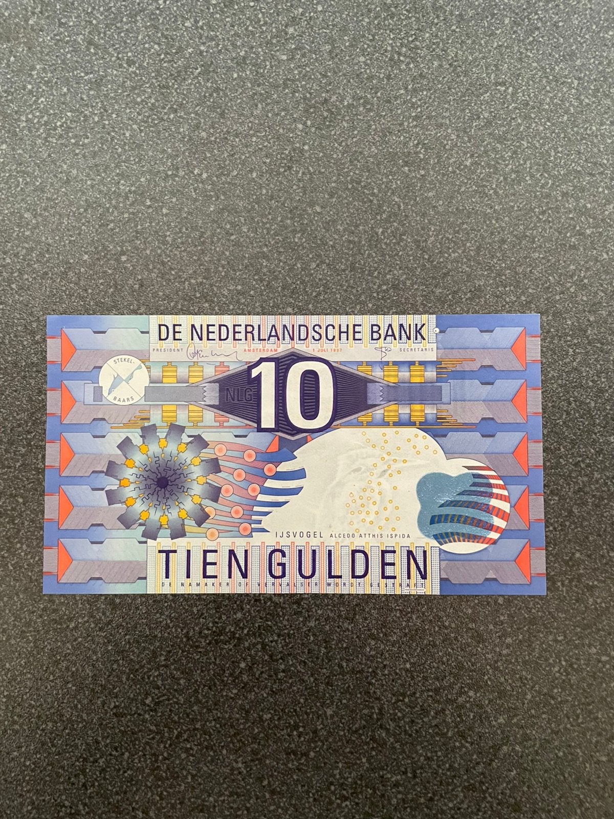 10 gld ijsvogel unc, Postzegels en Munten, Bankbiljetten | Nederland, Ophalen of Verzenden, 10 gulden