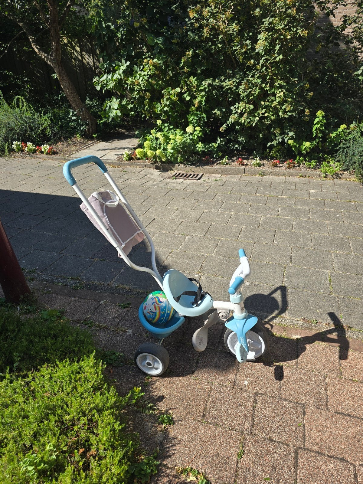 Smoby Trike - Blauwe driewieler met duwstang, Fietsen en Brommers, Fietsen | Driewielers, Somby, Ophalen of Verzenden, Trommelrem