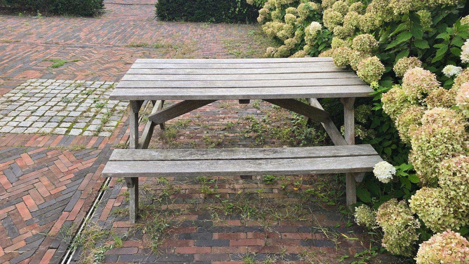 Massieve hardhouten picknicktafel - Topkwaliteit, Ophalen, Gebruikt, Rechthoekig, Hout