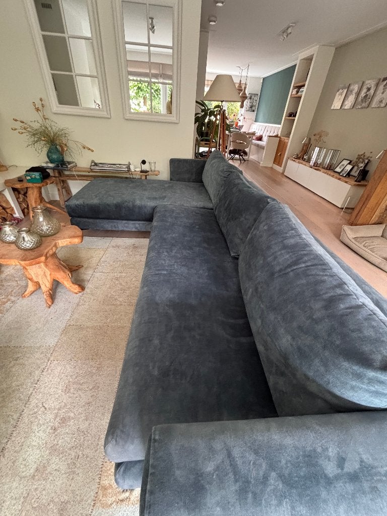 Hoekbank (rechts) met fauteuil (links) - Zo goed als nieuw, Ophalen, Zo goed als nieuw, Stof, Modern