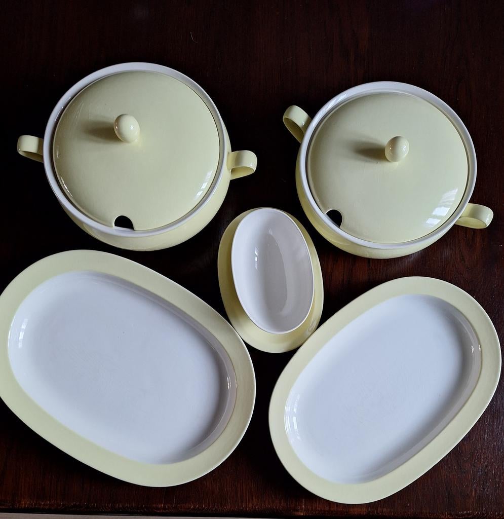 Petrus Regout en co Maastricht geel vintage servies, Antiek en Kunst, Antiek | Servies los, Ophalen