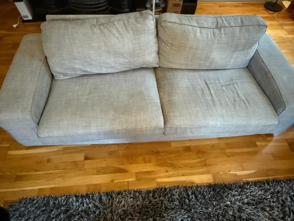 Gratis Grijze Bank, Huis en Inrichting, Banken | Bankstellen, Ophalen, Gebruikt, 150 tot 200 cm, Tweepersoons