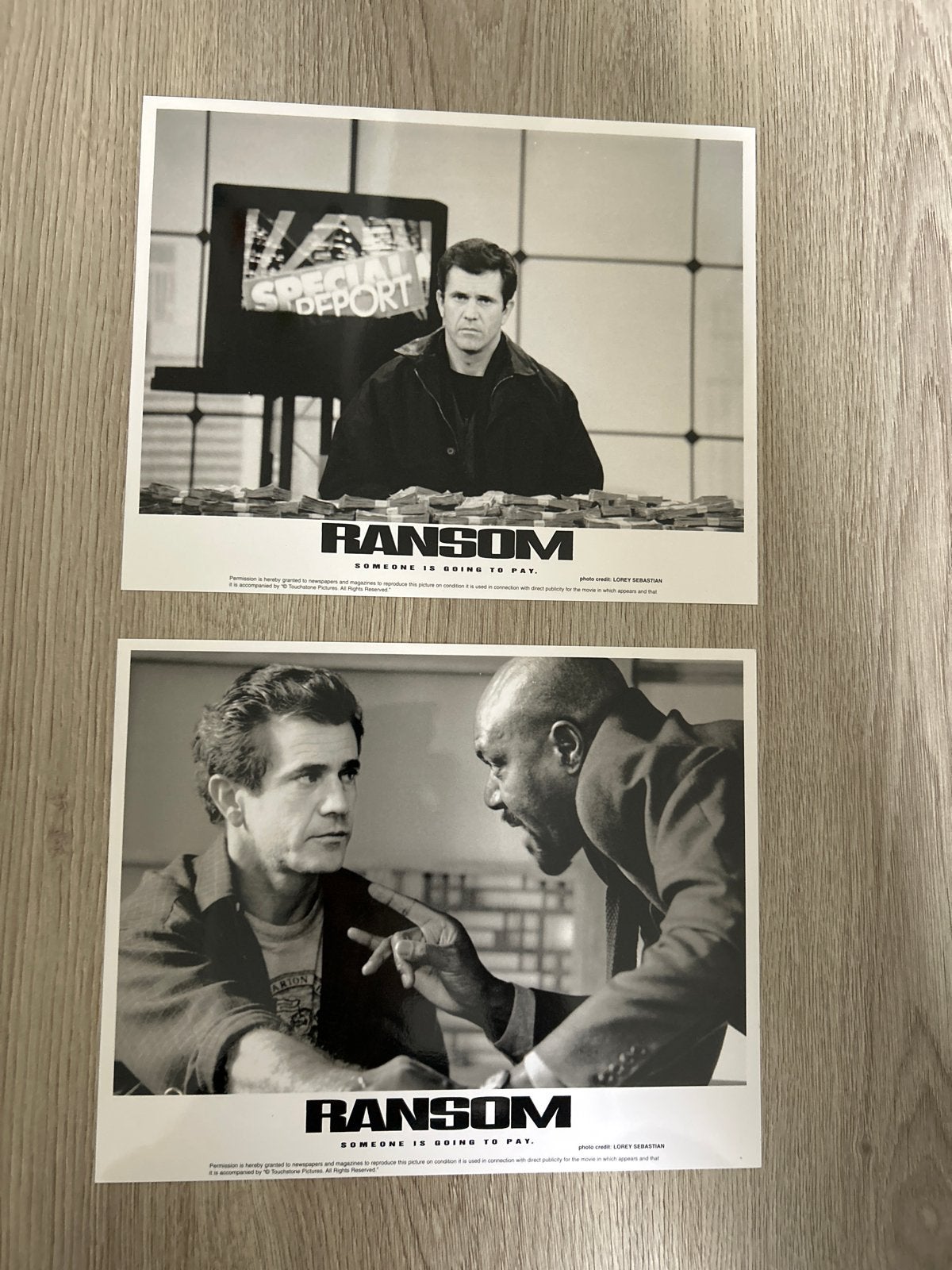 2 lobby cards Ransom - Mel Gibson, Verzamelen, Ophalen of Verzenden, Zo goed als nieuw, Film, Foto of Kaart