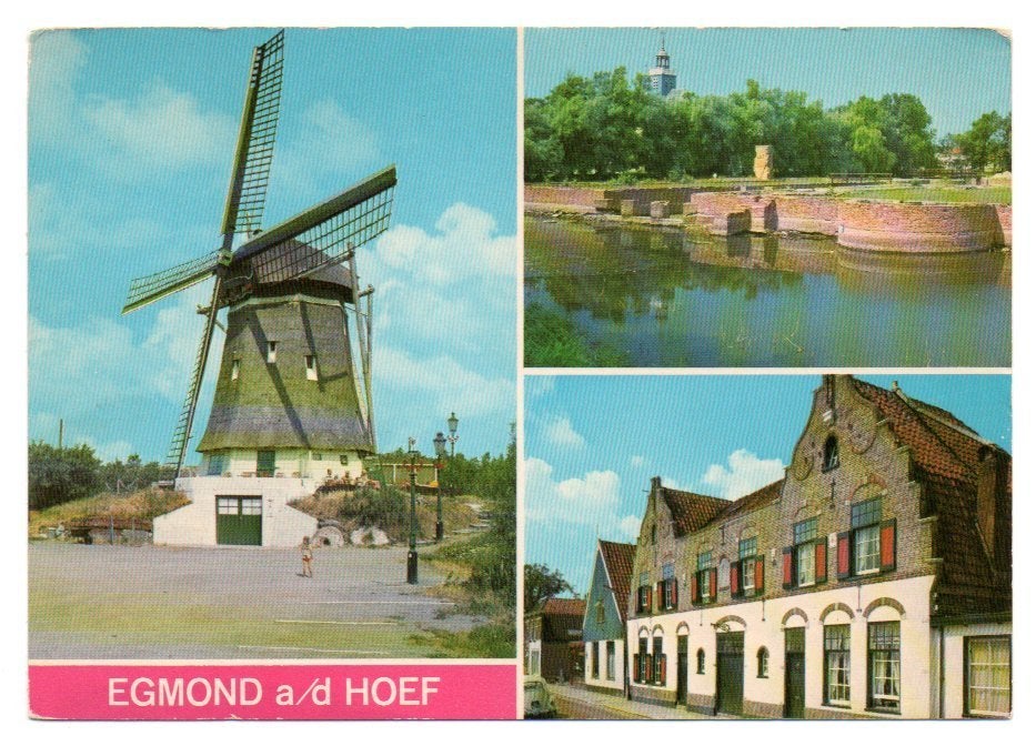 Egmond a/d Hoef met o.a. molen, Ophalen of Verzenden, 1960 tot 1980, Ongelopen, Noord-Holland