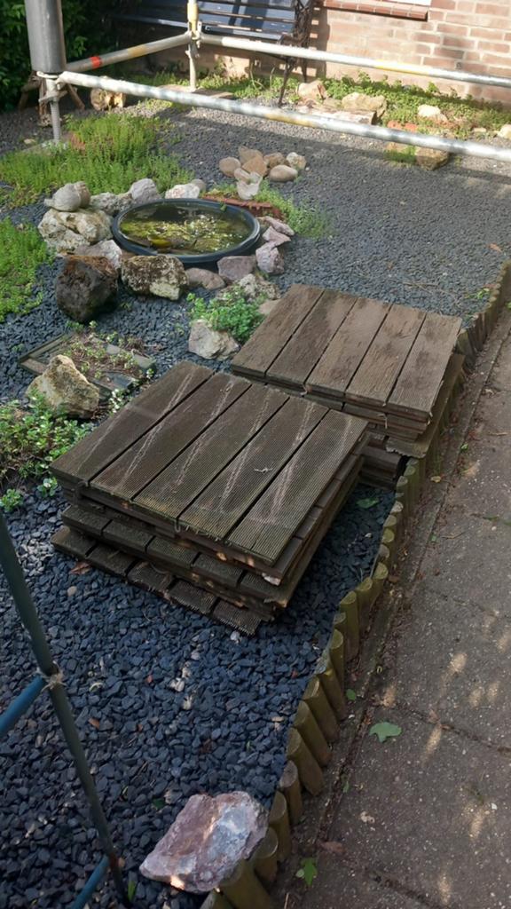 13 vlondertegels 50x50cm, Tuin en Terras, Terrasdelen en Vlonders, Ophalen, Gebruikt, Hout
