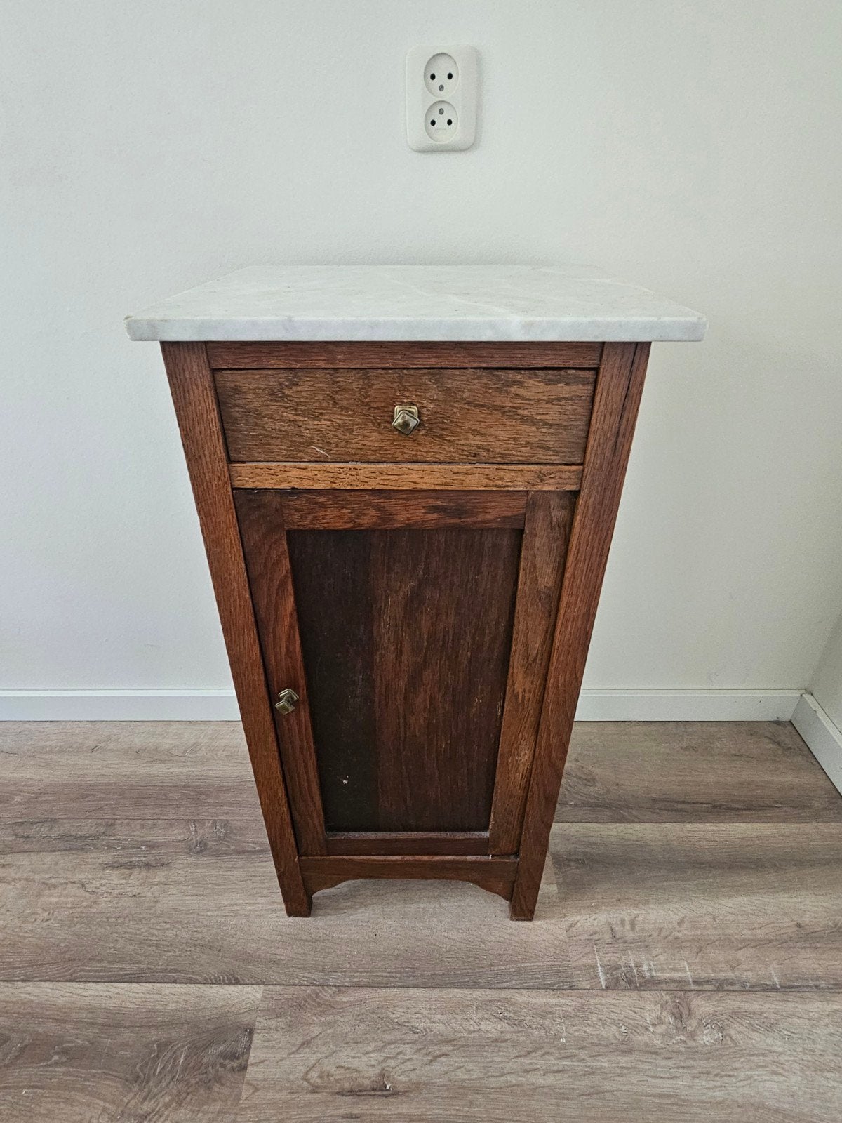 Antiek kastje met marmeren blad - 36x40x80 cm, Ophalen