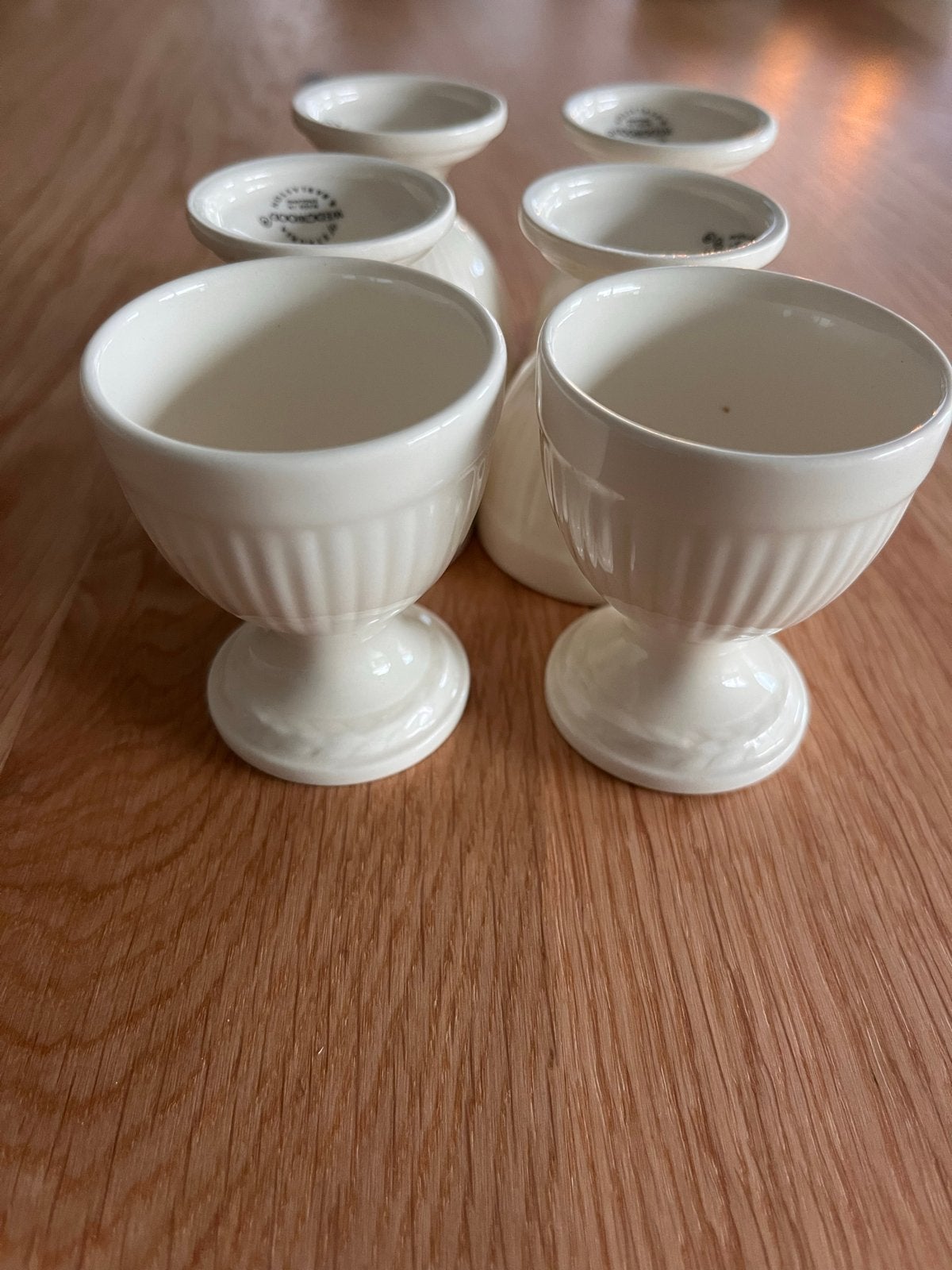 6 Wedgwood EdmeEierdoppen - made in England, Klassiek, Overige typen, Ophalen of Verzenden, Zo goed als nieuw