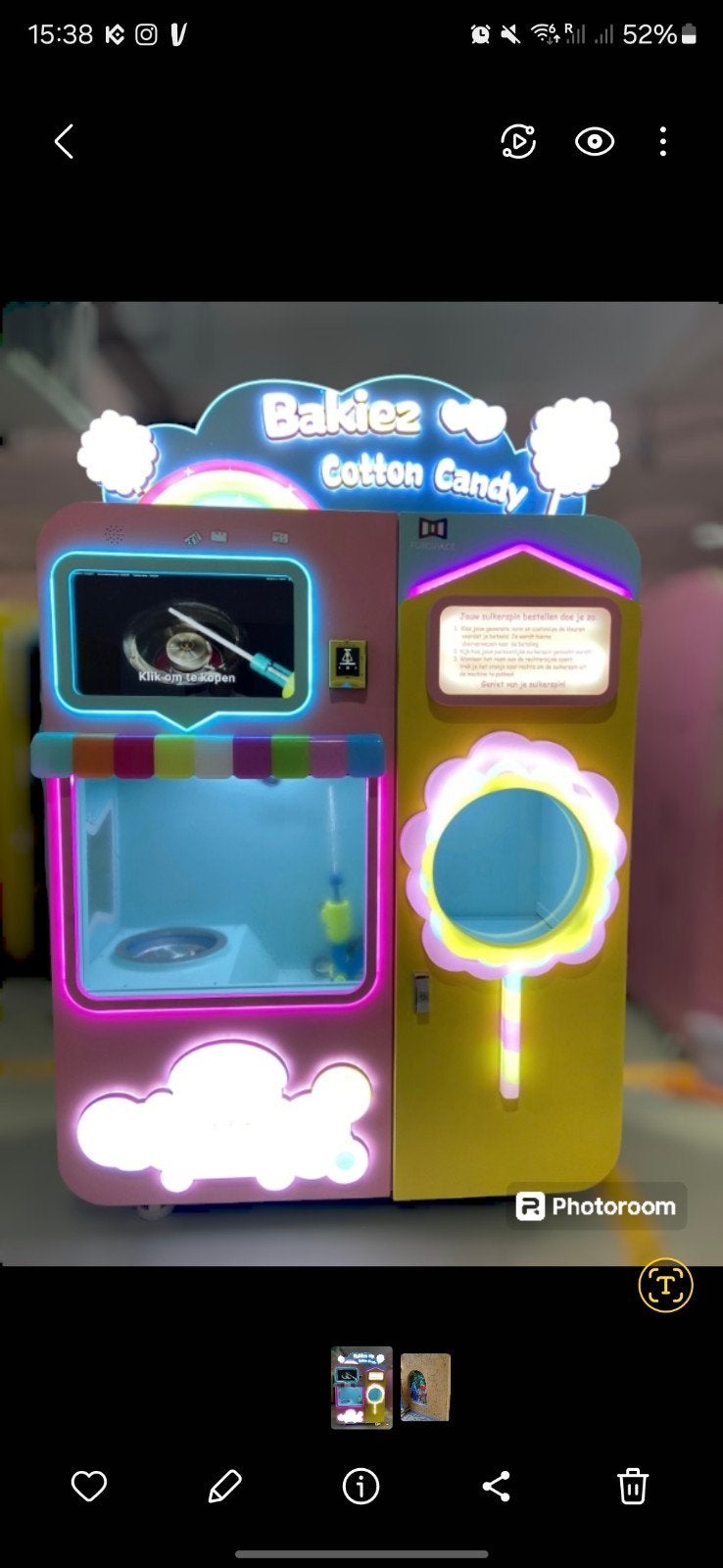 Bakiez Cotton Candy Machine - Suikerspinautomaat - vending m, Ophalen