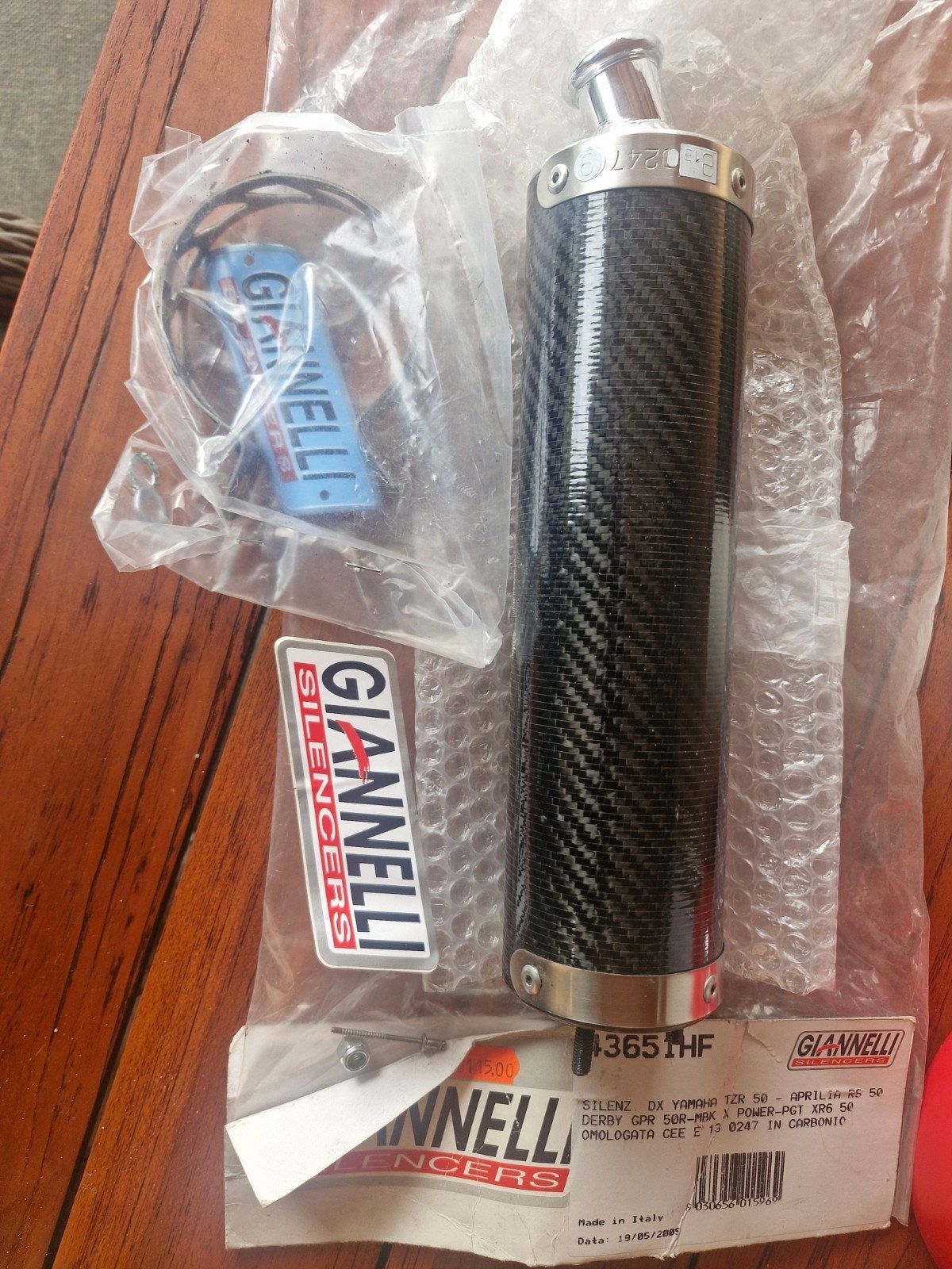 NOS GIANNELLI 43651HF CARBON DEMPER – APRILIA RS50 etc, Ophalen of Verzenden, Nieuw, Uitlaat
