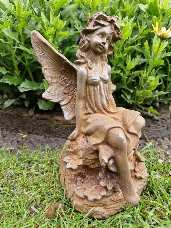 engel beeld , gietijzer, Tuin en Terras, Tuinbeelden, Ophalen of Verzenden, Atw, Metaal, Atw