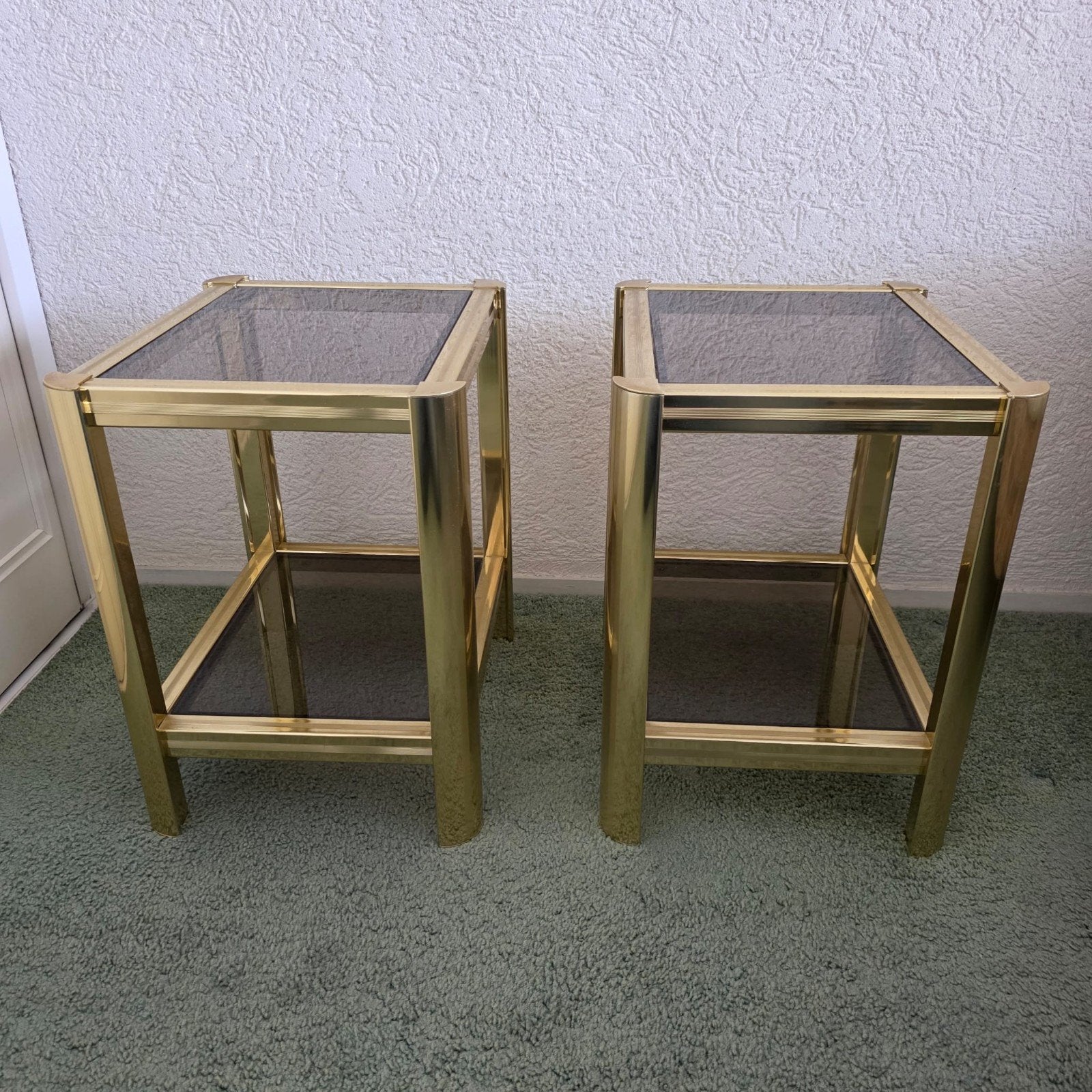 Lucky Vintage Hollywood Regency set van 2 Bijzettafels, Ophalen of Verzenden