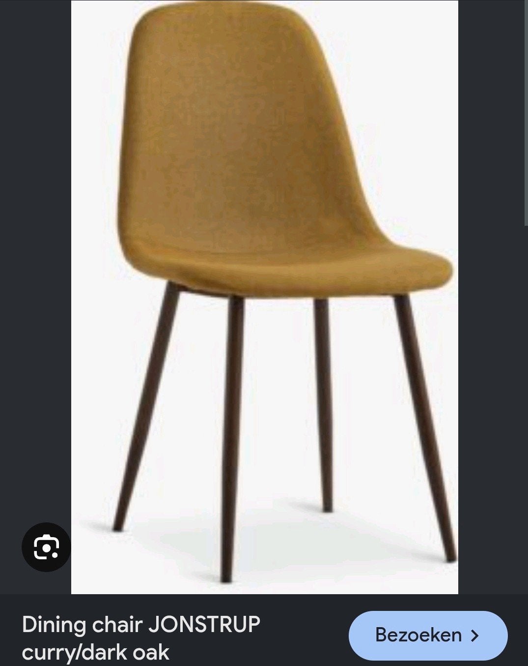 Jysk stoelen (curry/oker) (prijs voor hele set), Ophalen, Zo goed als nieuw, Twee