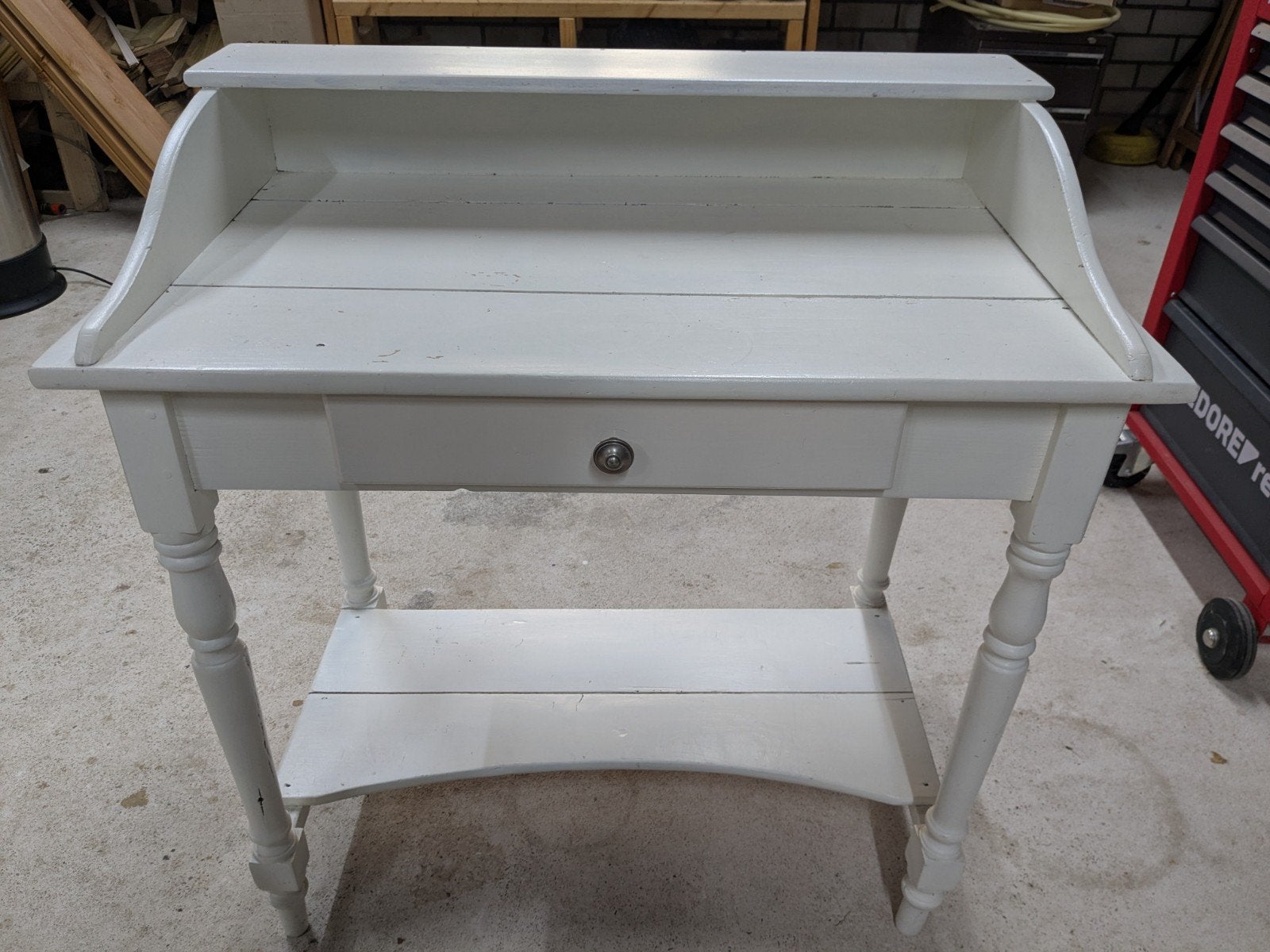 Vintage wit houten bureau/ sidetable, Ophalen