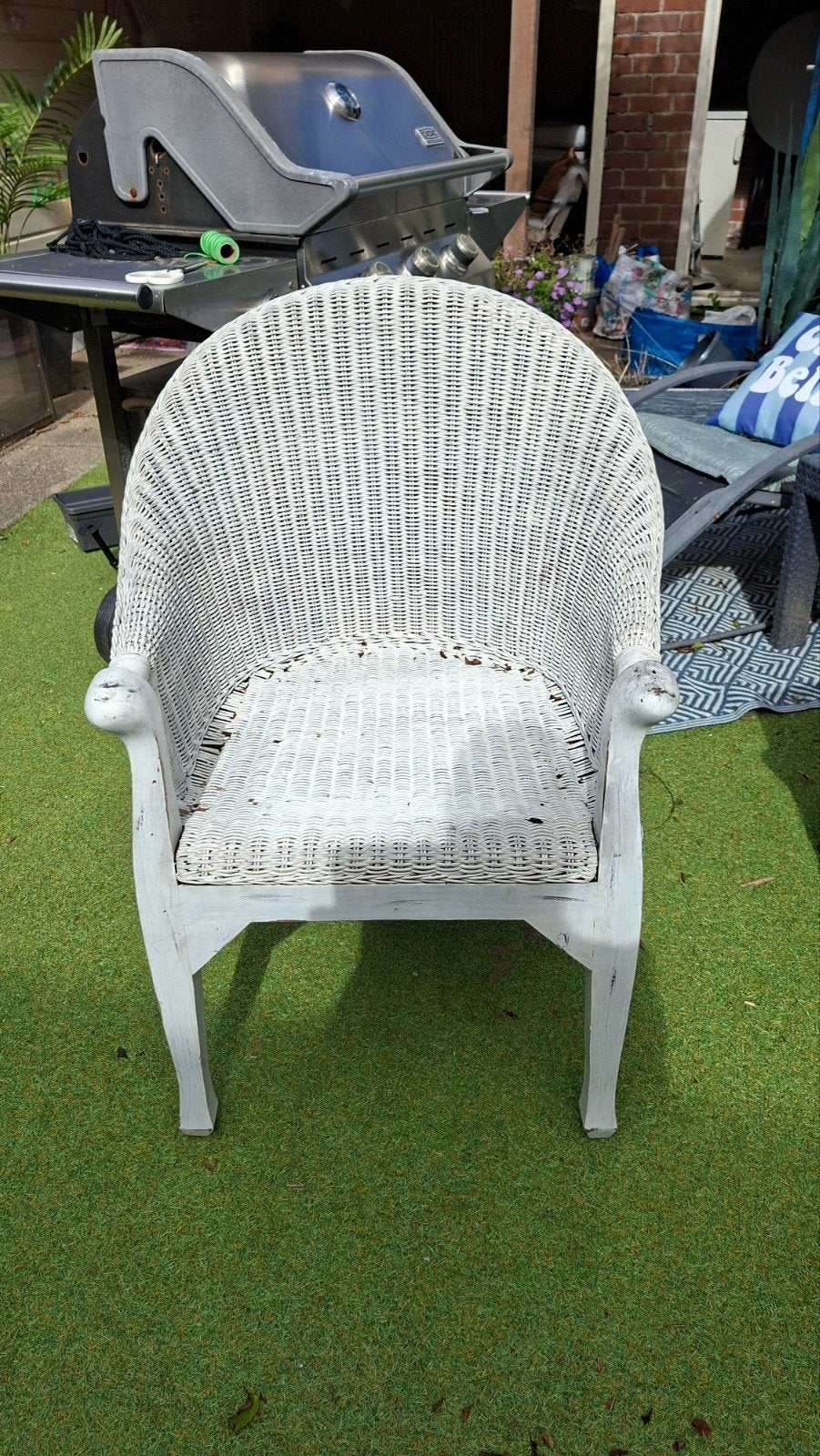 Leuke White wash rieten stoel, Ophalen