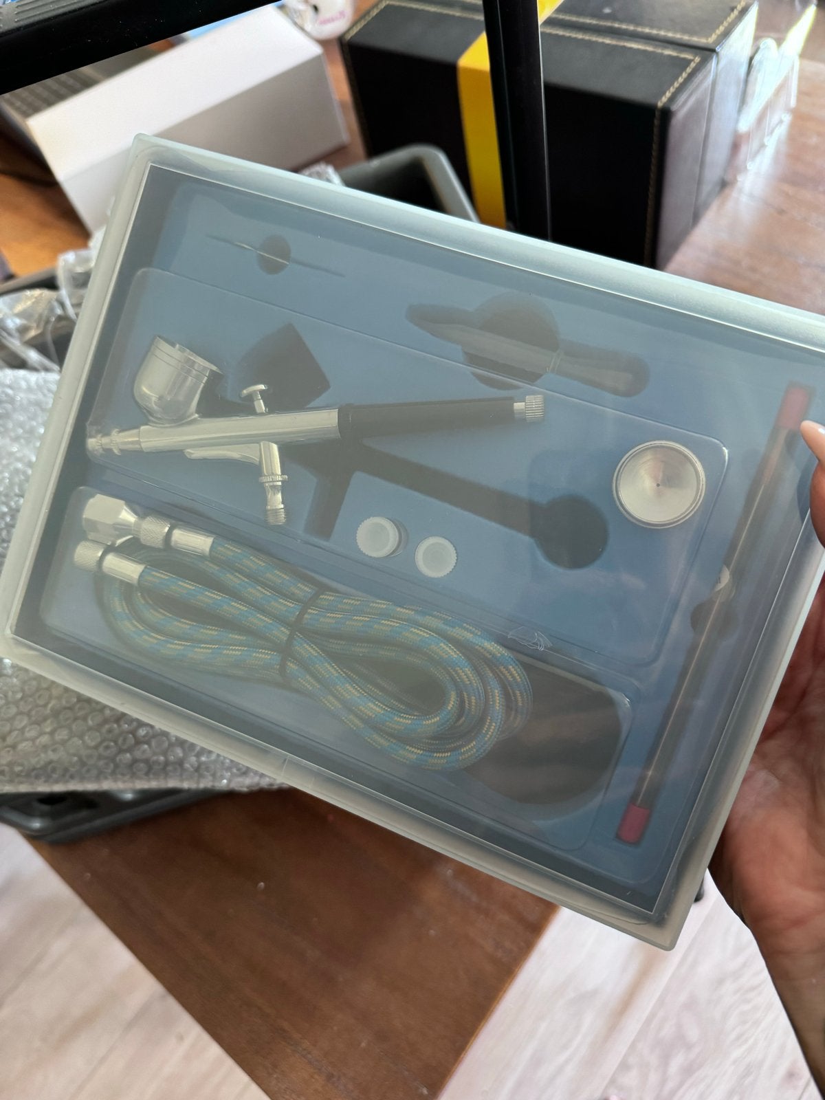 Airbrush Set met Compressor en Accessoires, Ophalen, Nieuw, Airbrush en Toebehoren