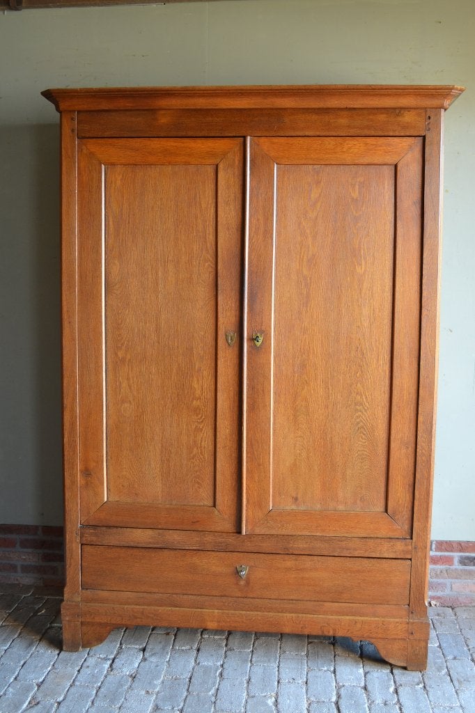 Prachtige strakke antieke eiken houten kast., Antiek en Kunst, Verzenden