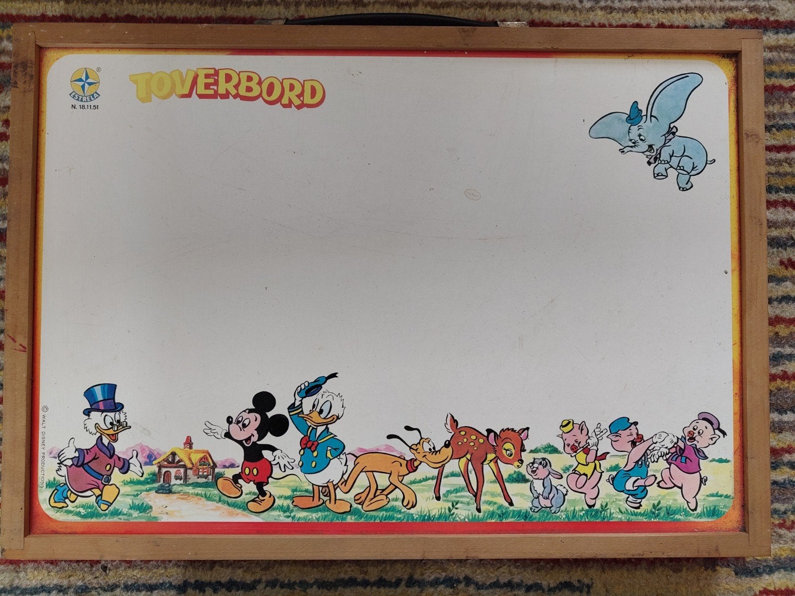 Vintage Disney Toverbord / magneet bord/ whiteboard voor kin, Ophalen of Verzenden, Rond, Minder dan 50 cm