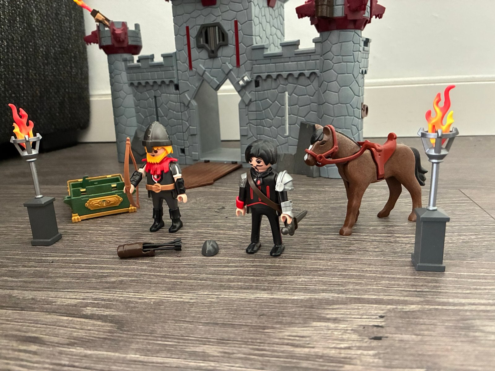 Playmobil Kasteel met ridders en paard - Set 6007, Ophalen, Complete set, Zo goed als nieuw, Kasteel/Fort