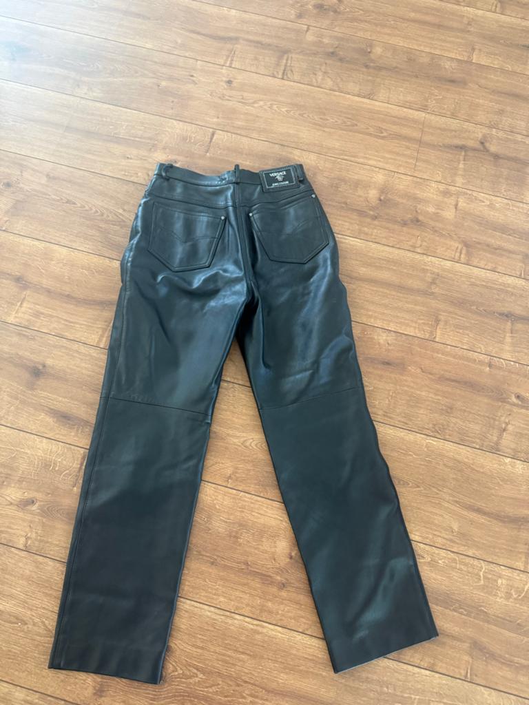 Versace Jeans Couture Leren Broek Maat M Zwart, Ophalen of Verzenden, Zo goed als nieuw, Maat 38/40 (M), Zwart