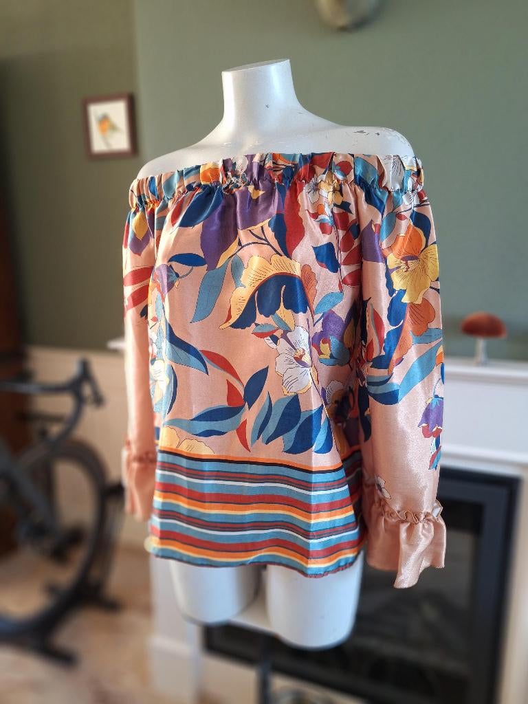 Rinascimento off shoulder kleurrijke boho top M 38, Maat 38/40 (M), Overige kleuren, Rinascimento, Ophalen of Verzenden