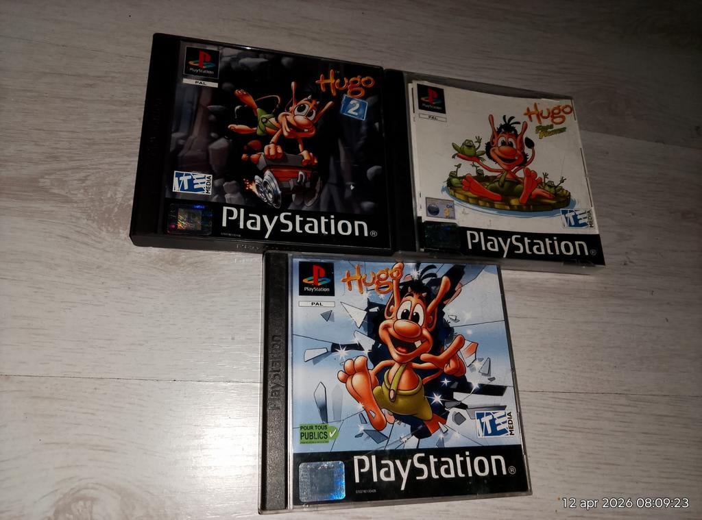 3 HUGO spellen PlayStation 1/2, Spelcomputers en Games, Games | Sony PlayStation 1, 1 speler, Ophalen of Verzenden, Zo goed als nieuw