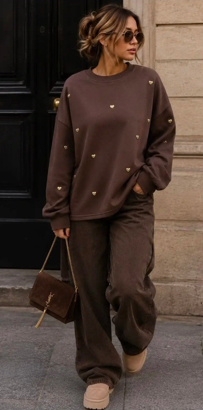 Sweater met hartjes - Emma & Ashley - 2 kleuren, Kleding | Dames, Meerkleurig, Hindersstraat, Ophalen of Verzenden, Info@pure86krista.nl