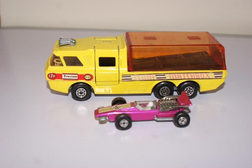 Matchbox KZ 7 Race wagen transporter, Ophalen of Verzenden, Gebruikt, Auto, Matchbox