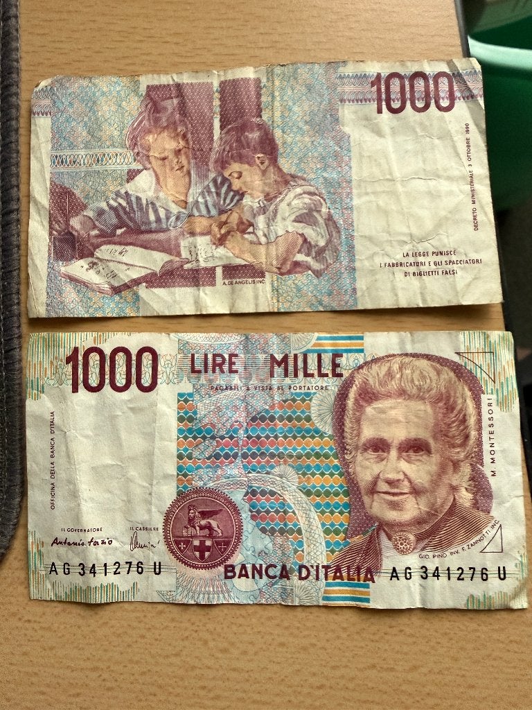 twee maal duizend LIRE, Postzegels en Munten, Ophalen of Verzenden, Italië, Los biljet