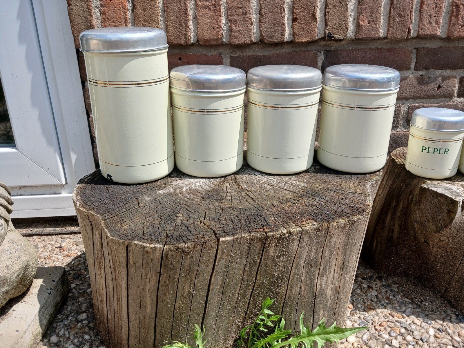 Complete emaille voorraadbussen set - vintage, Ophalen of Verzenden