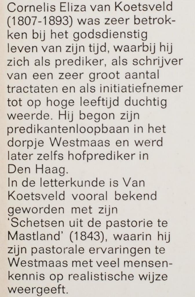 Schetsen uit de pastorie te Mastland in 1843 (1978), Boeken, Verzenden, 19e eeuw, Zo goed als nieuw