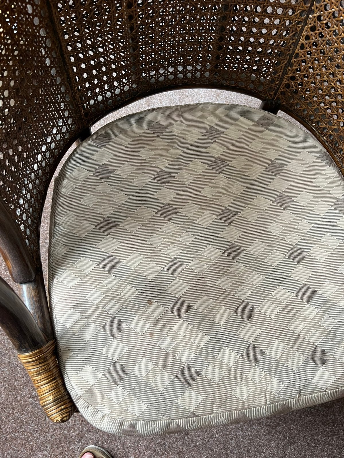 Vintage webbing stoeltje, Ophalen, Gebruikt, Bruin, Vintage
