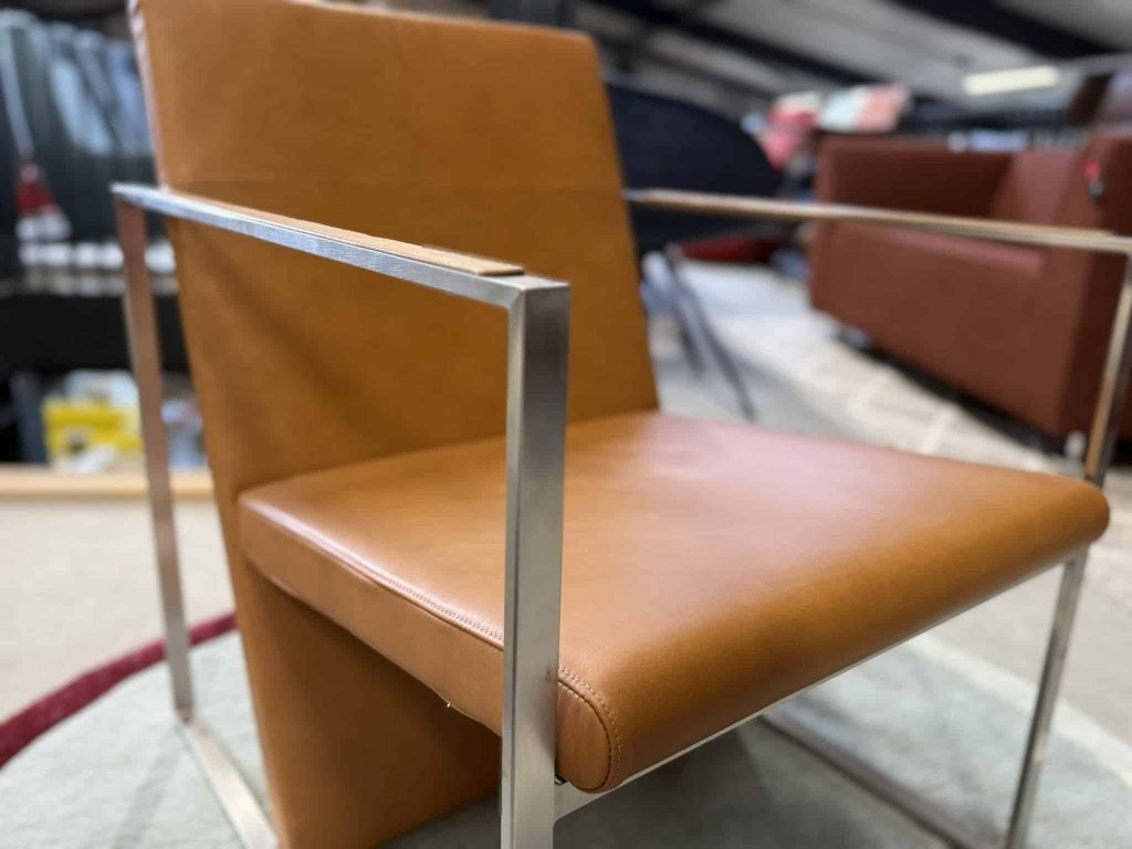 Nieuw Arco Spine Fauteuil cognac leer design stoel, Huis en Inrichting, Fauteuils, Arco, Minder dan 75 cm, Nieuw, Leer