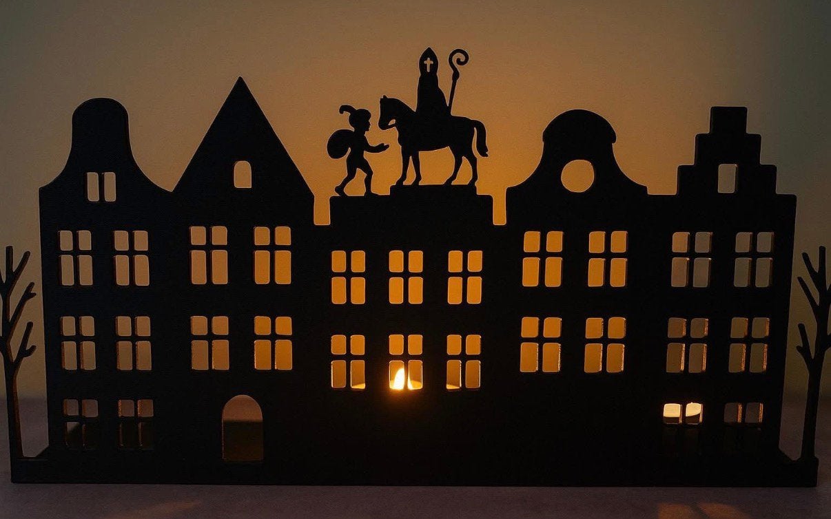Silhouet stoomboot en pietenhuis, Ophalen of Verzenden, Nieuw
