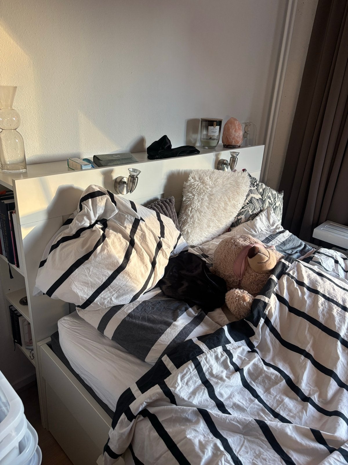 Ikea Brimnes bed 140x200 met 4 lades en hoofdbord, Huis en Inrichting, Slaapkamer | Bedden, Ophalen, Gebruikt, Wit, Tweepersoons