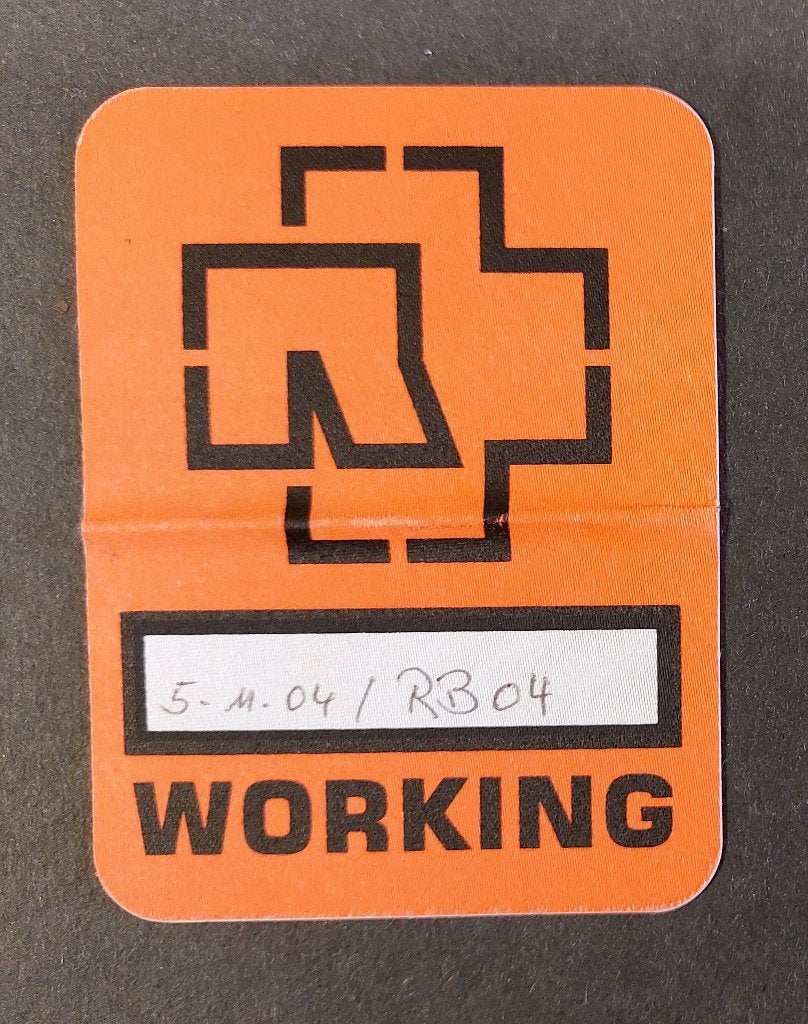 Rammstein BACKSTAGE PASS 2004 Rotterdam Ahoy Origineel !, Gebruikt, Ophalen of Verzenden, NvT, Foto of Kaart