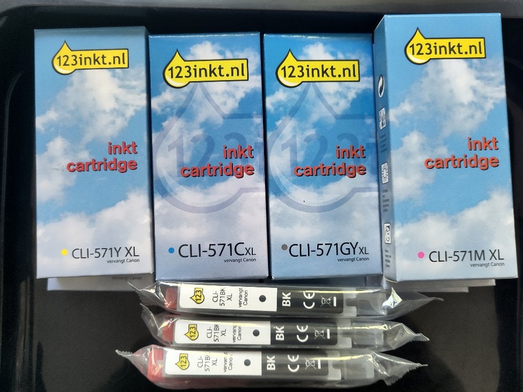 Inktcartidges CLI-571 voor Canon printers - 12 stuks, Computers en Software, Ophalen of Verzenden, Nieuw, Cartridge, 123inkt.nl