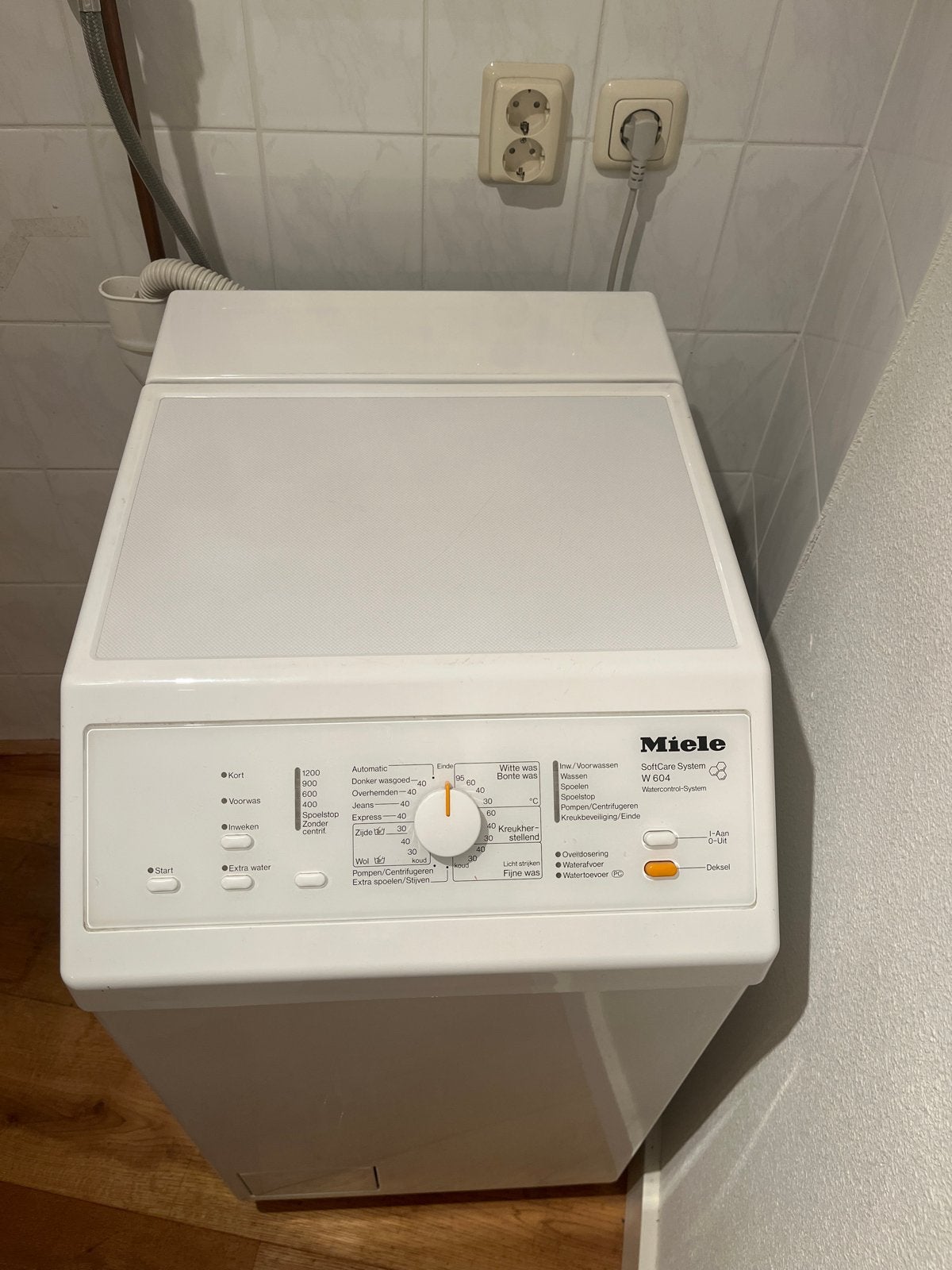 Miele W 604 Bovenlader Wasmachine - SoftCare System, Witgoed en Apparatuur, Wasmachines, Ophalen, 6 tot 8 kg, Bovenlader, Kort programma