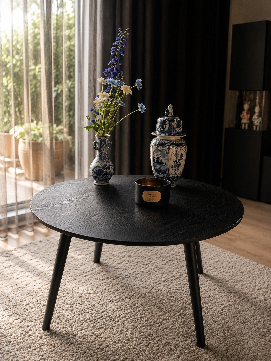 Zwarte Trendhopper salontafel, Ø 80 cm, perfecte staat, Huis en Inrichting, Tafels | Salontafels, 50 tot 100 cm, Rond, Zo goed als nieuw