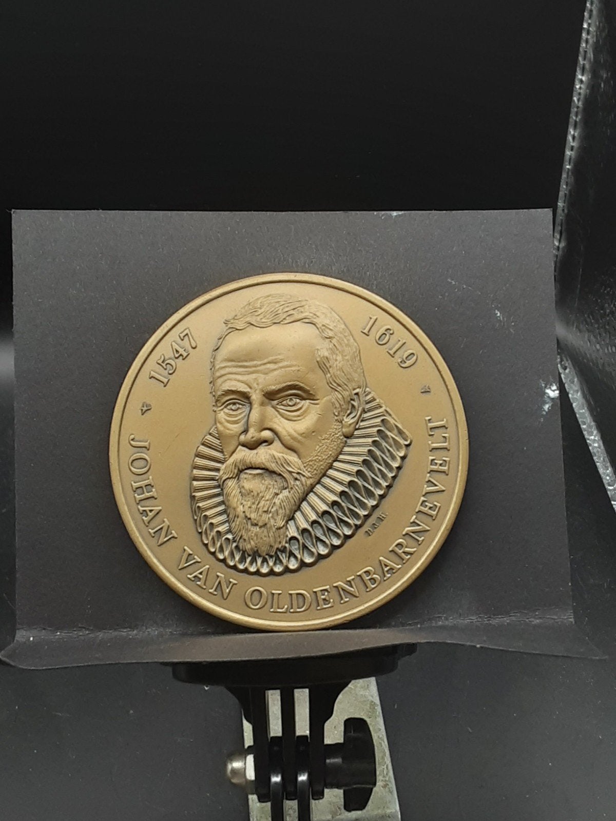 Zware bronzen penning Johan van Oldenbarnevelt, Ophalen of Verzenden, Brons, Nederland