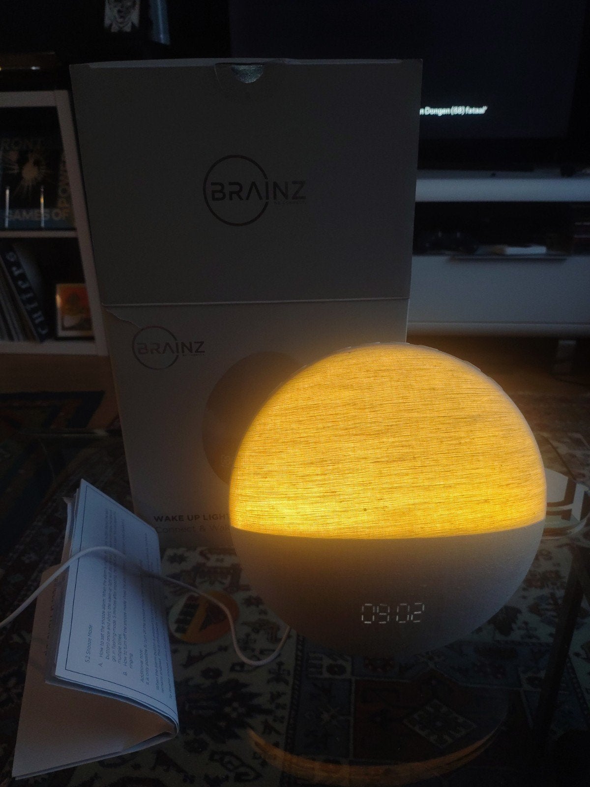 Brainz Wake Up Light - Wekker met sfeerlicht, Kunststof, Overige merken, Ophalen of Verzenden, Met schakelaar